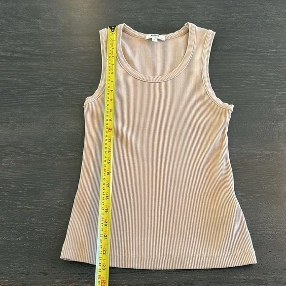 Agolde Poppy Beige Ribbed Tank Top - Picture 8 of 9
